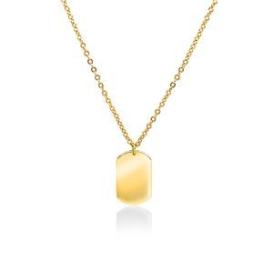 NWT Jordan Dog Tag Necklace // 14k Gold Vermeil